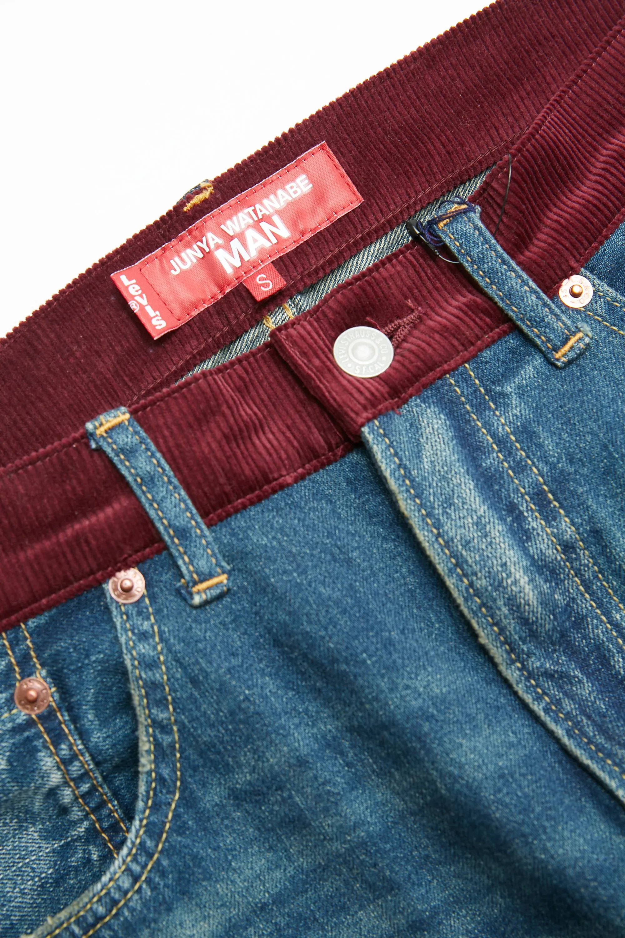 JUNYA WATANABE MAN Cotton Selvedge Denim x Multi Fabrics Mix Levi's W Name - INDIGO X  MIX