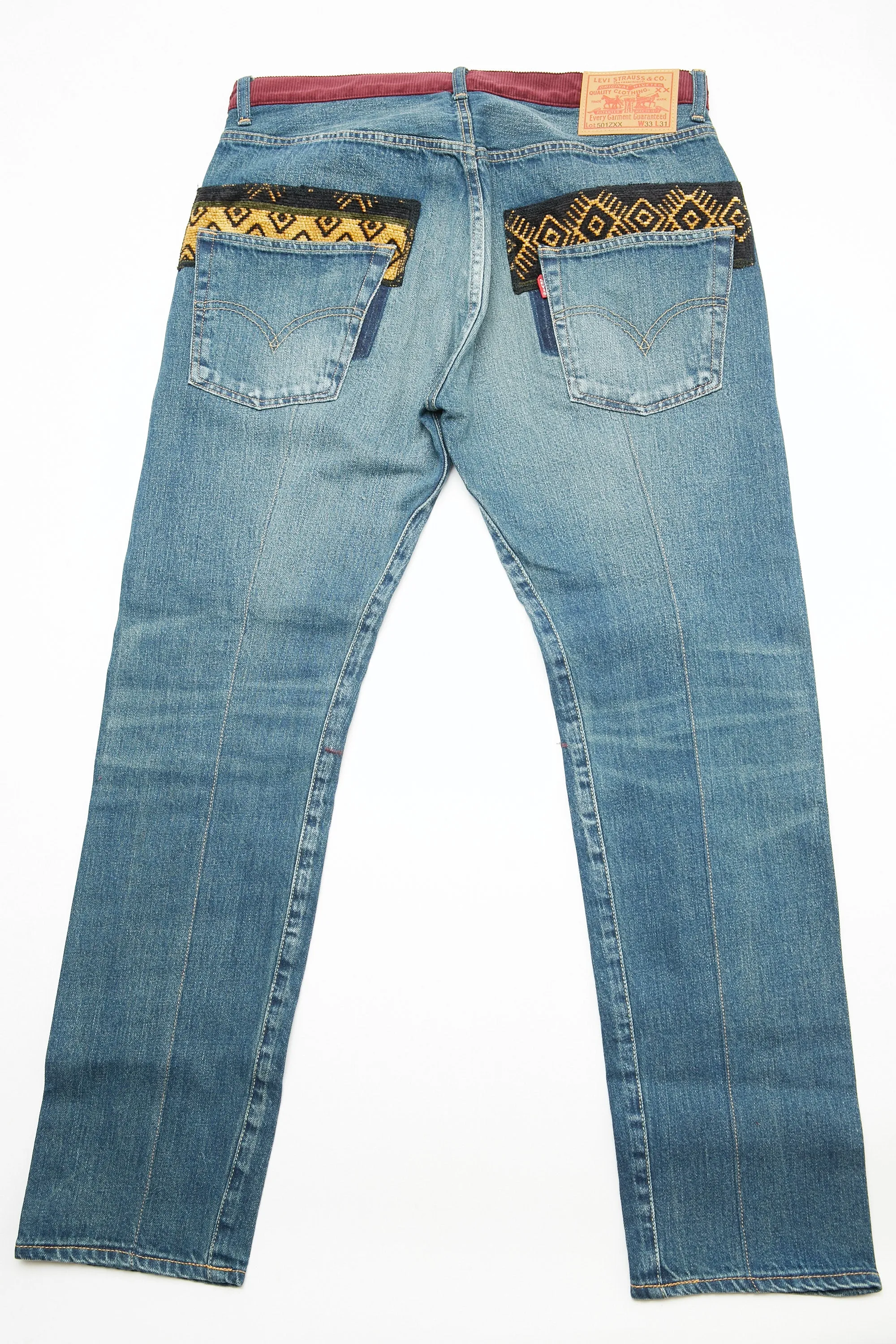 JUNYA WATANABE MAN Cotton Selvedge Denim x Multi Fabrics Mix Levi's W Name - INDIGO X  MIX