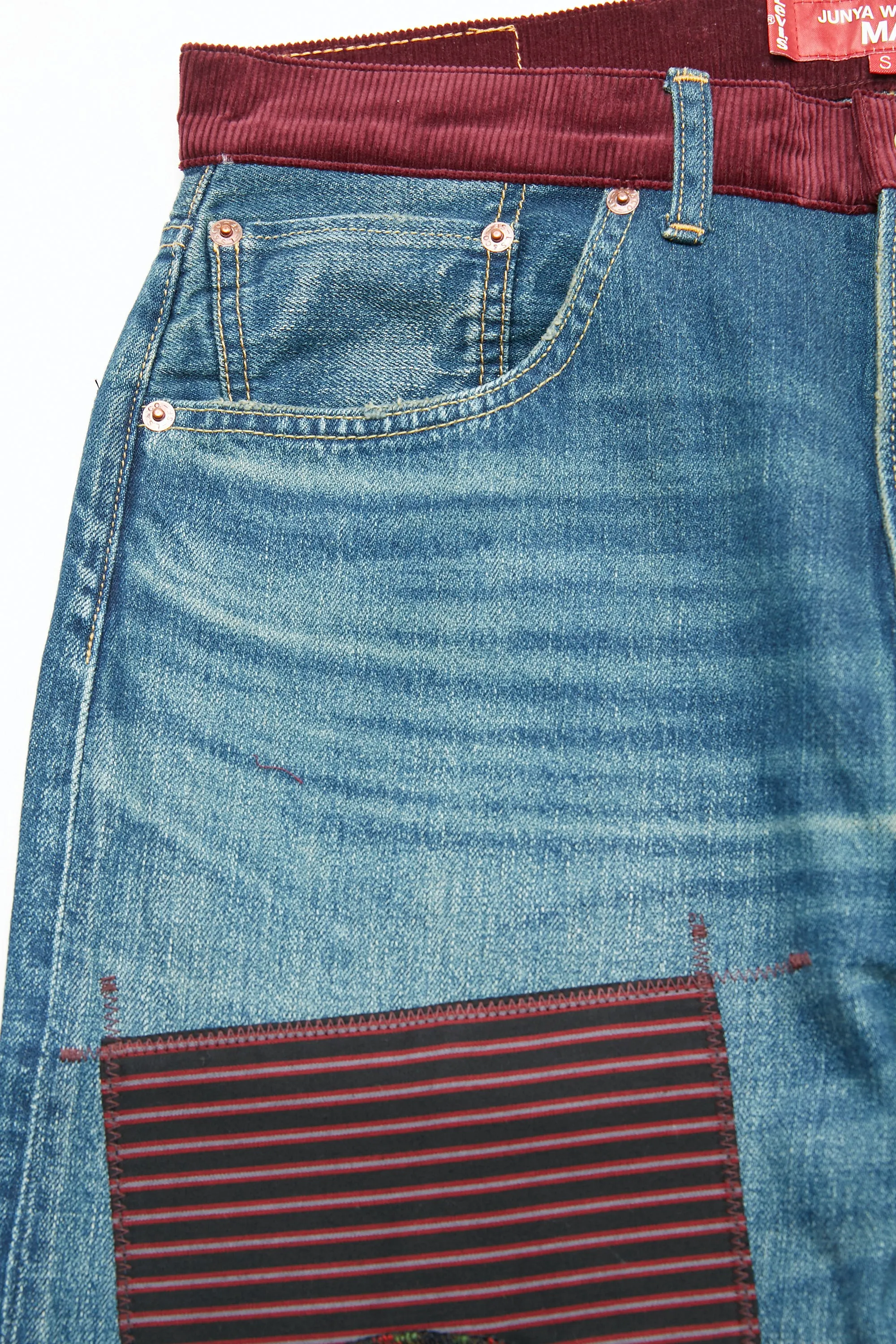 JUNYA WATANABE MAN Cotton Selvedge Denim x Multi Fabrics Mix Levi's W Name - INDIGO X  MIX