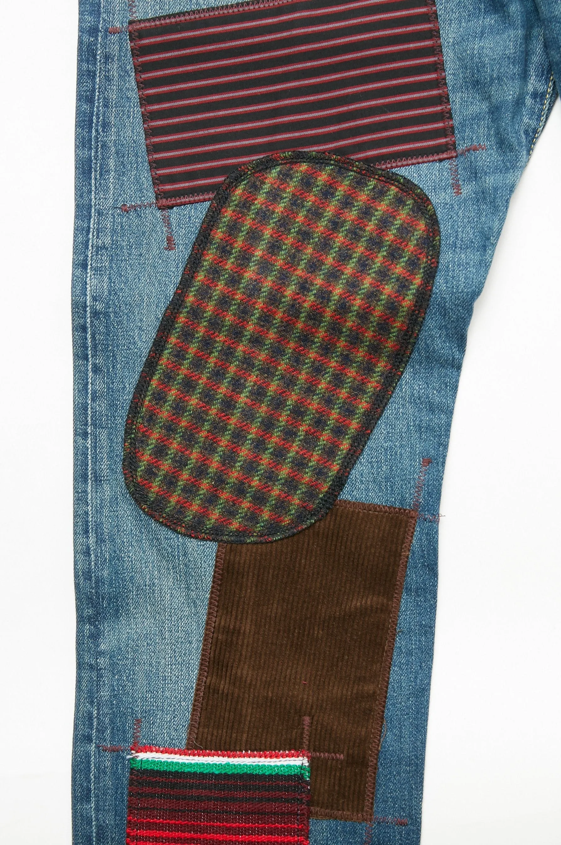 JUNYA WATANABE MAN Cotton Selvedge Denim x Multi Fabrics Mix Levi's W Name - INDIGO X  MIX