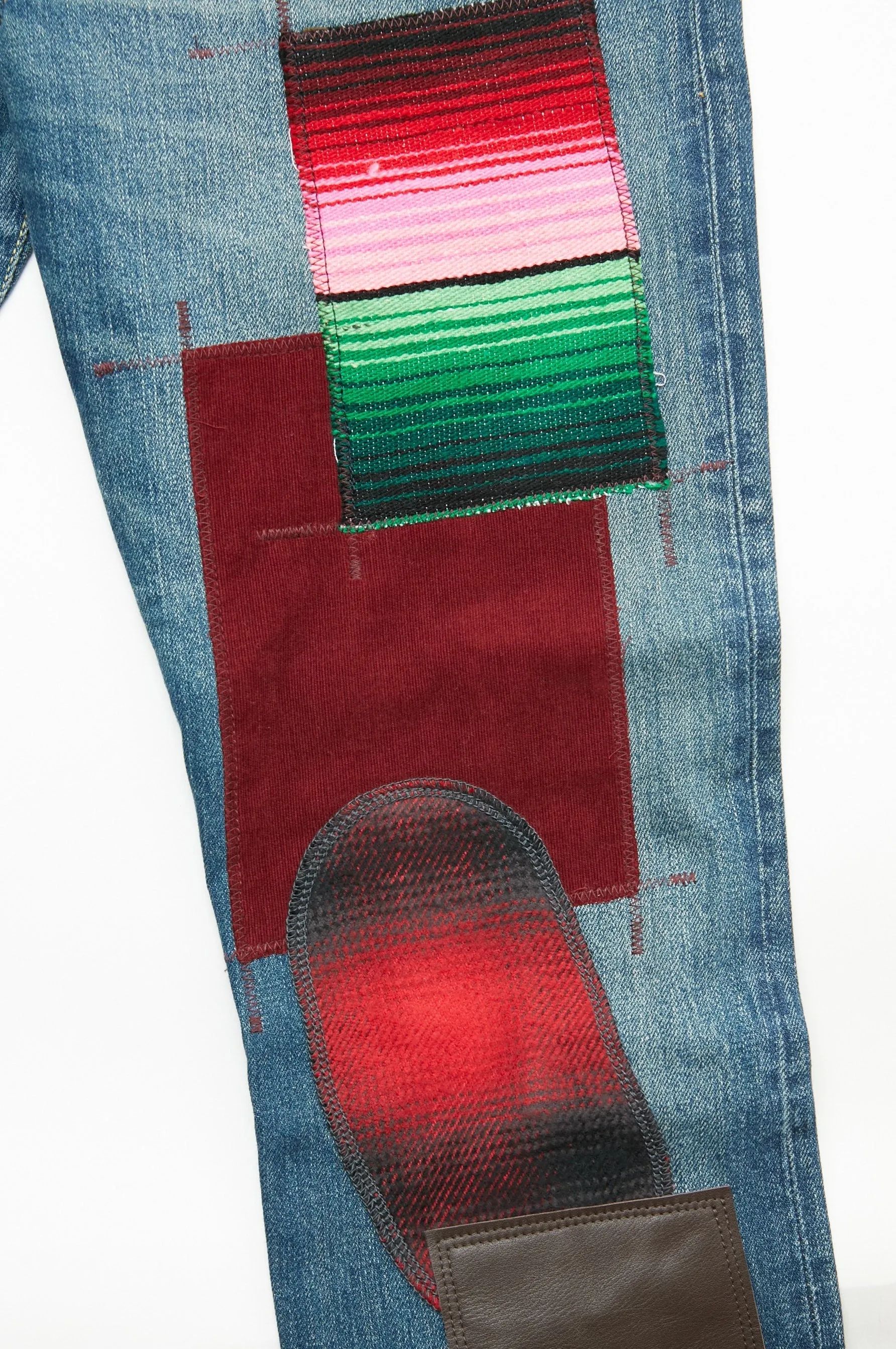 JUNYA WATANABE MAN Cotton Selvedge Denim x Multi Fabrics Mix Levi's W Name - INDIGO X  MIX