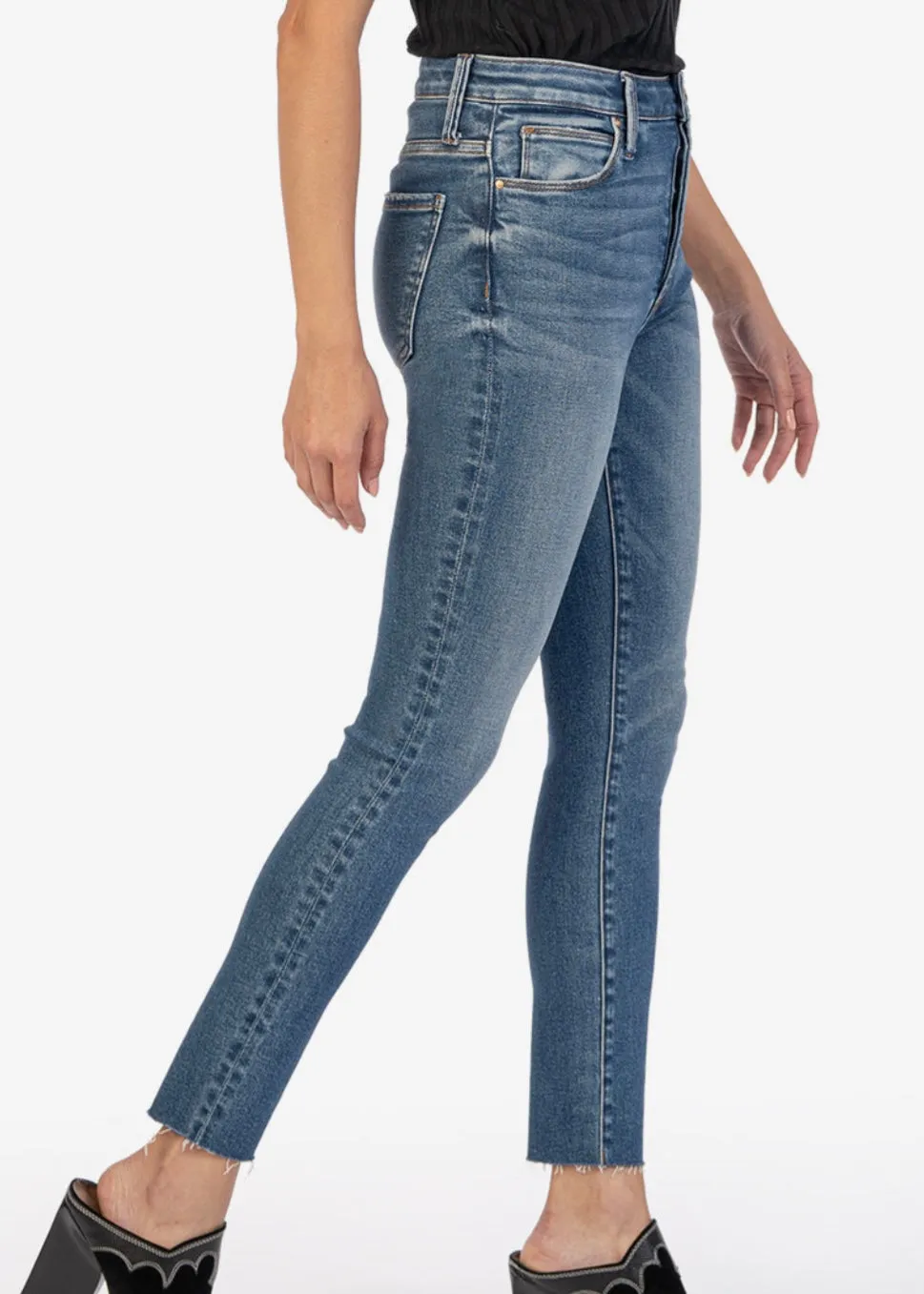 KUT High Rise Charlize Fab Ab Cigarette Leg Skinny Jeans