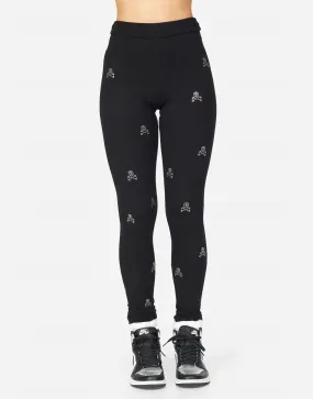 Lauren Moshi  Shae Mini Crystal Cross Bone Skulls Sweatpants