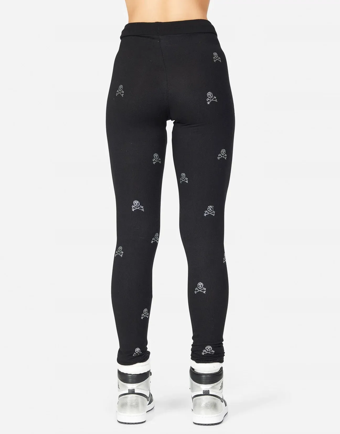 Lauren Moshi  Shae Mini Crystal Cross Bone Skulls Sweatpants