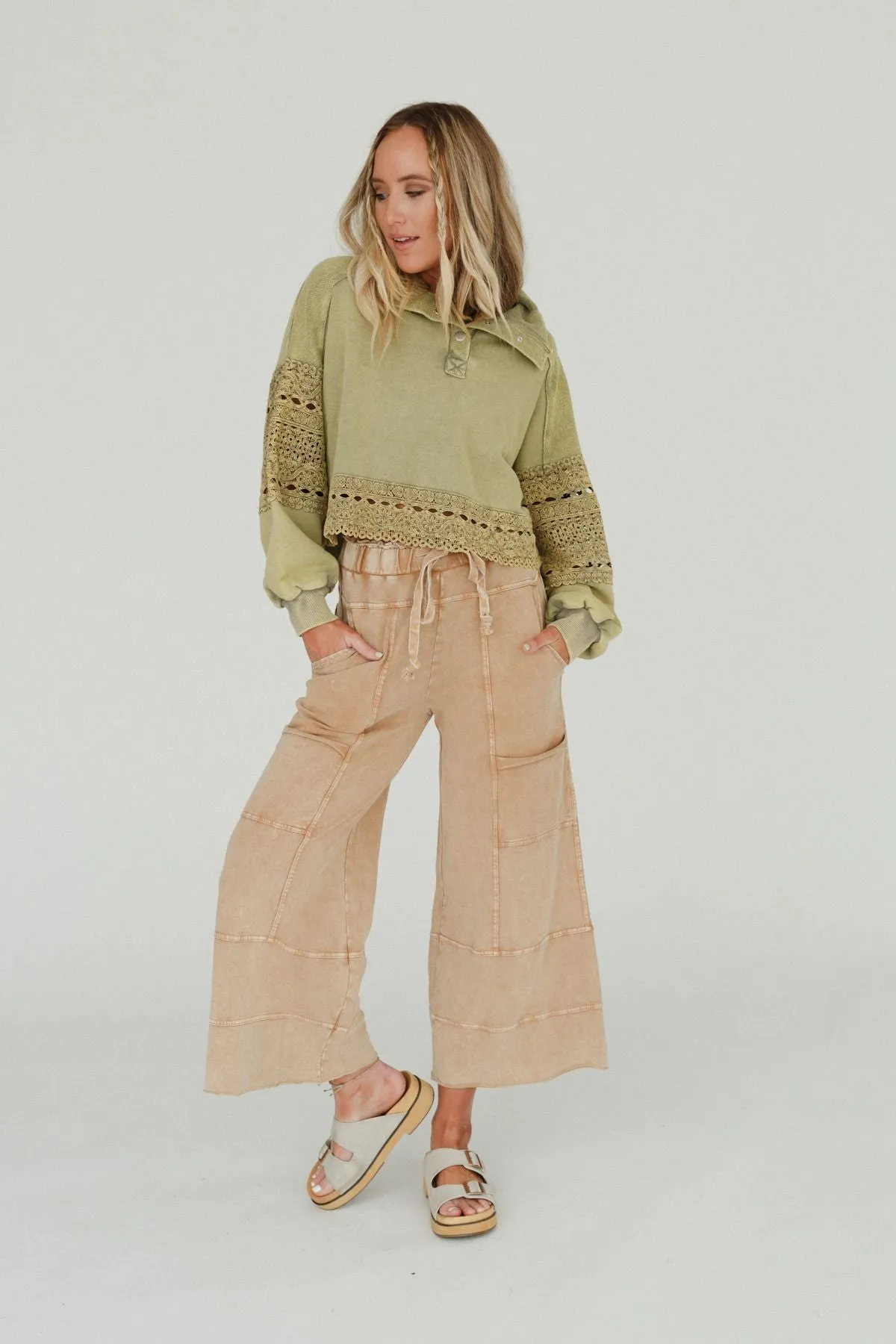 Lucky One Wide Leg Pant - Camel