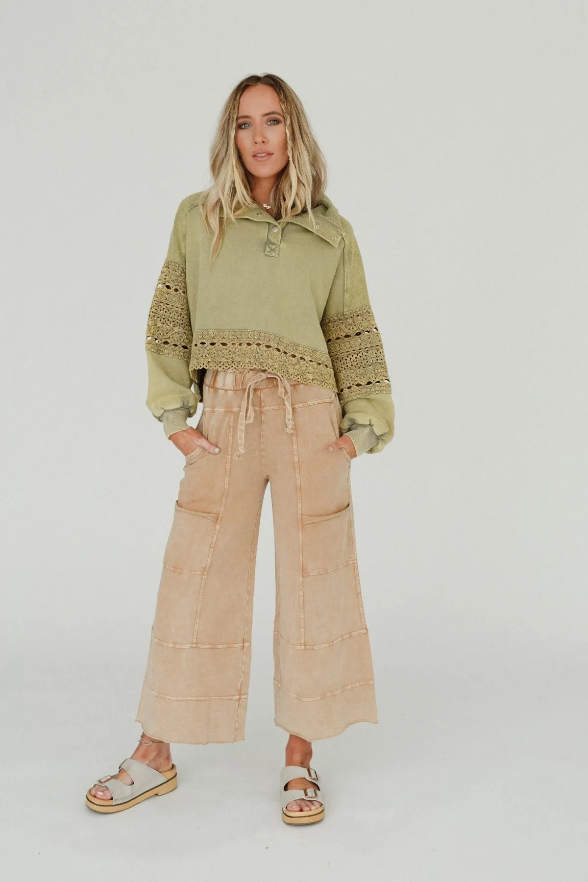 Lucky One Wide Leg Pant - Camel