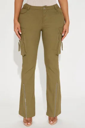 Make It Last Cargo Flare Pant - Olive