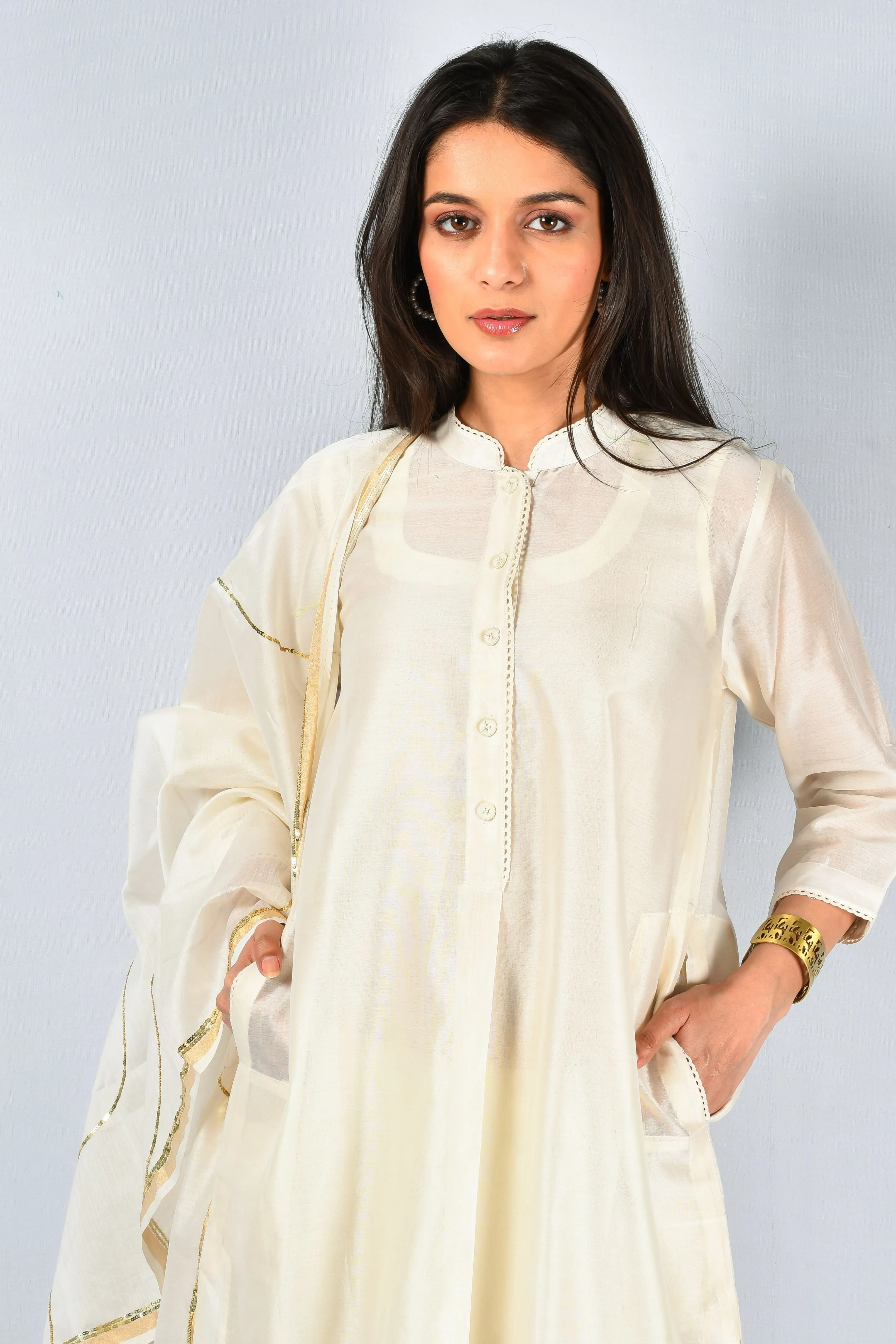 Meena Chanderi Kurta and Pant Set