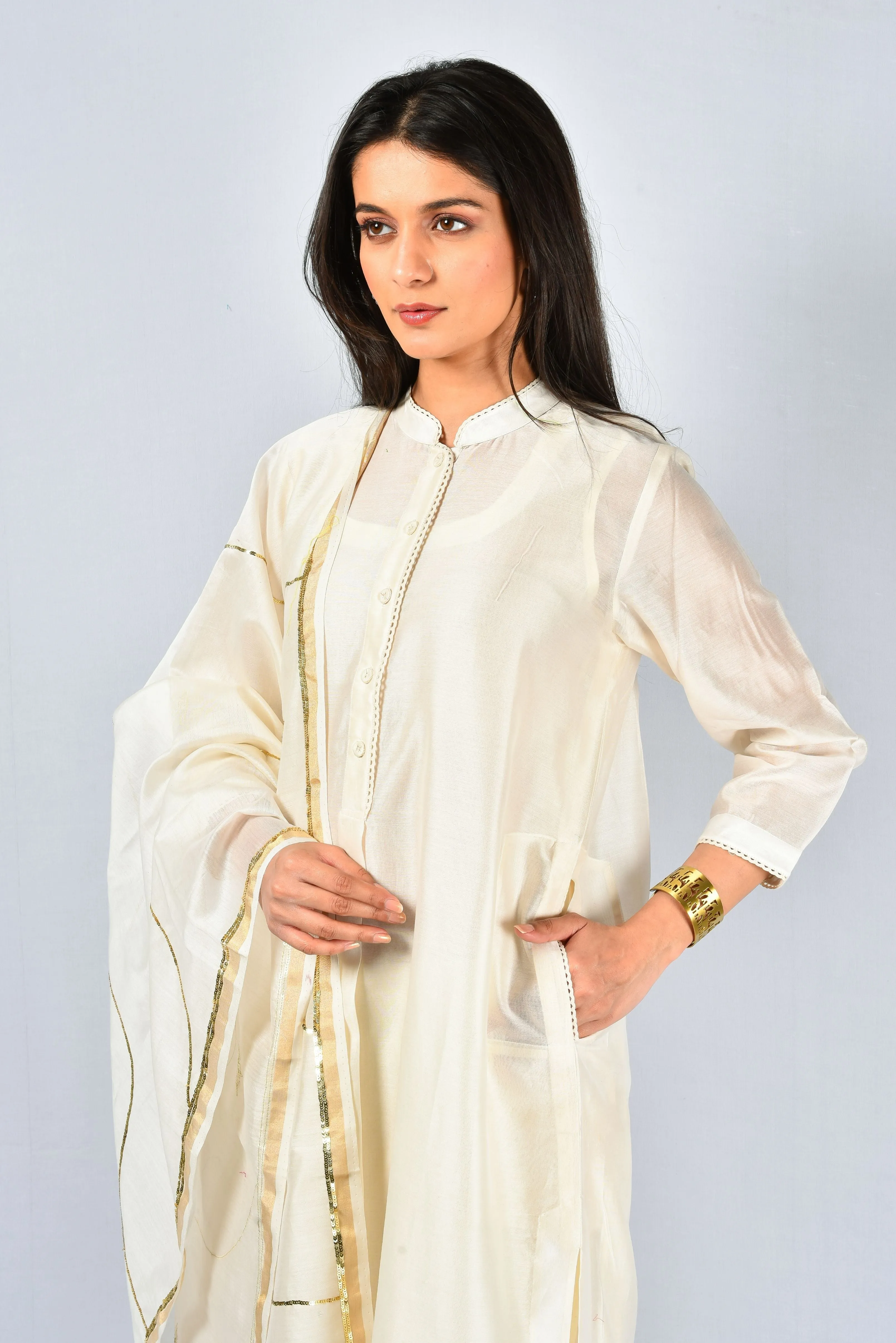 Meena Chanderi Kurta and Pant Set