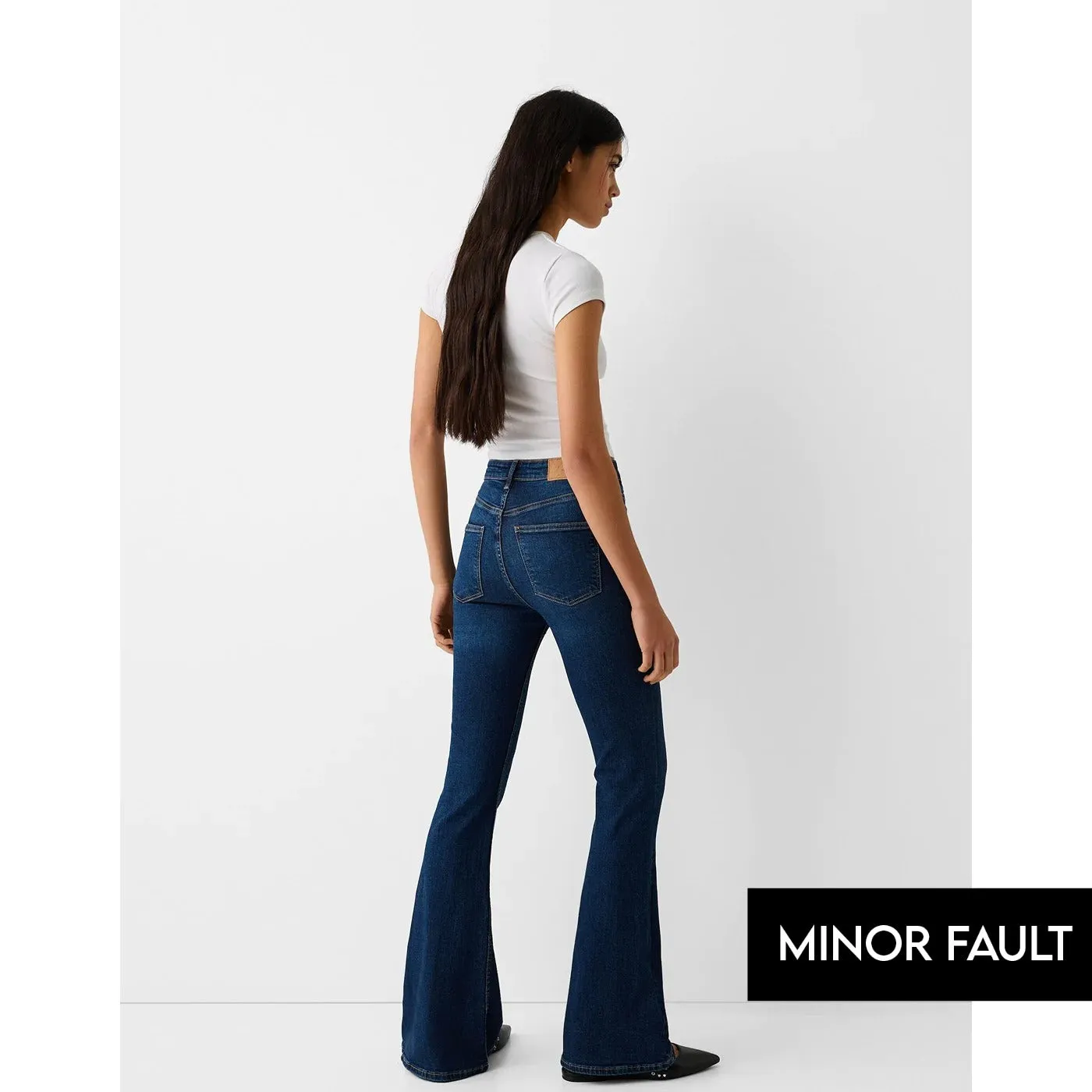 (Minor Fault) Dark Blue High Rise Flare Jeans