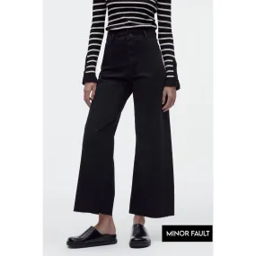 (Minor Fault) High Rise Black Wide Leg Jeans