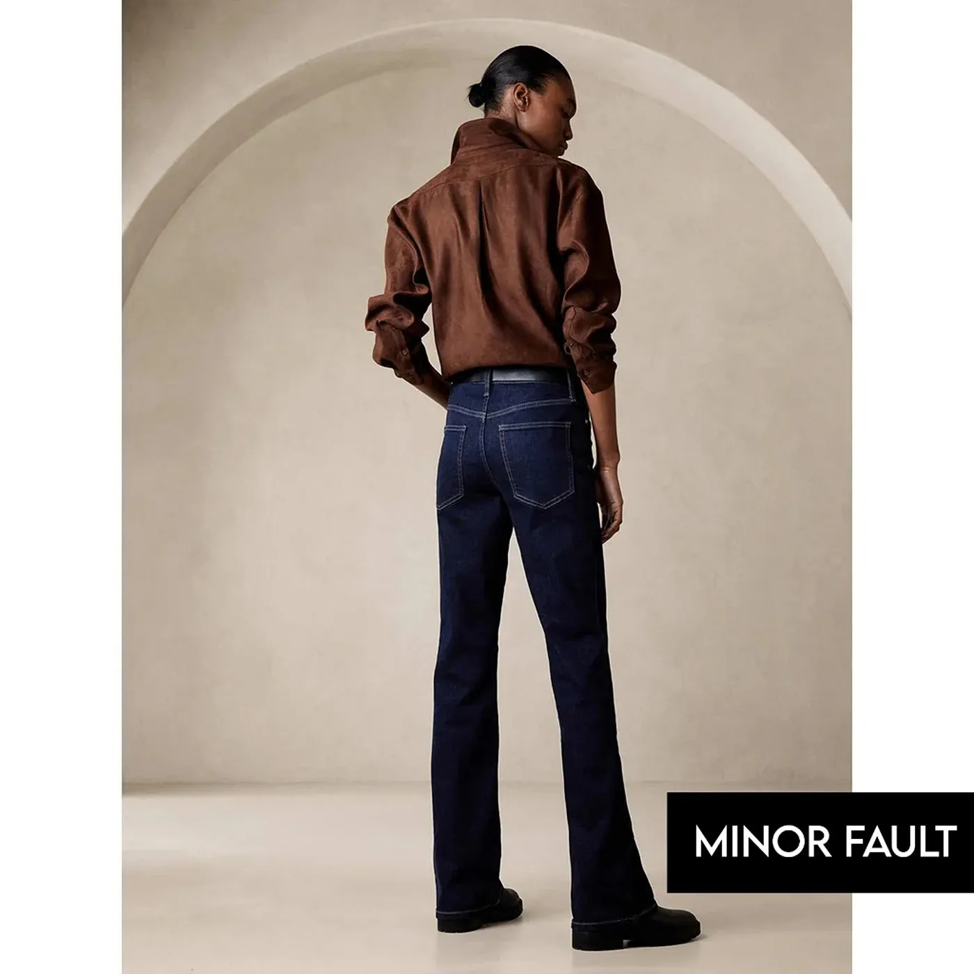 (Minor Fault) High Rise Rinse Wash Boot Cut Jeans