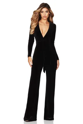 Nookie Vamp Velvet Jumpsuit - Black