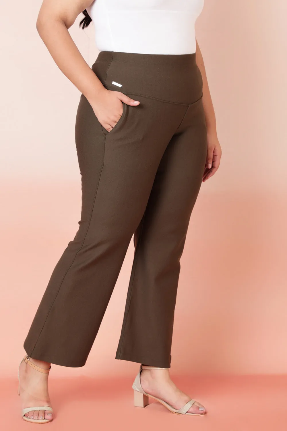 Olive Tummy Shaper Bell Bottom Pants