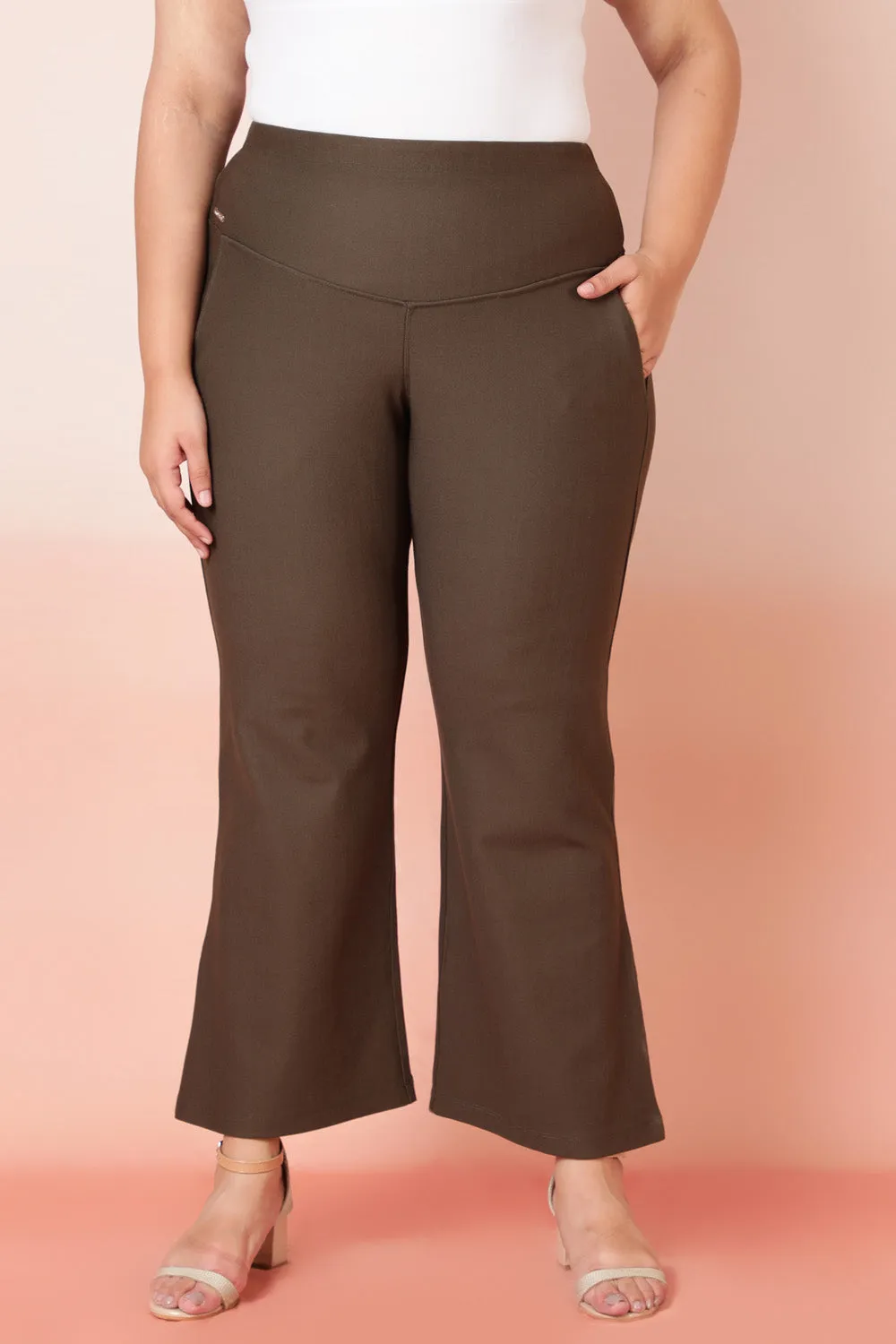 Olive Tummy Shaper Bell Bottom Pants