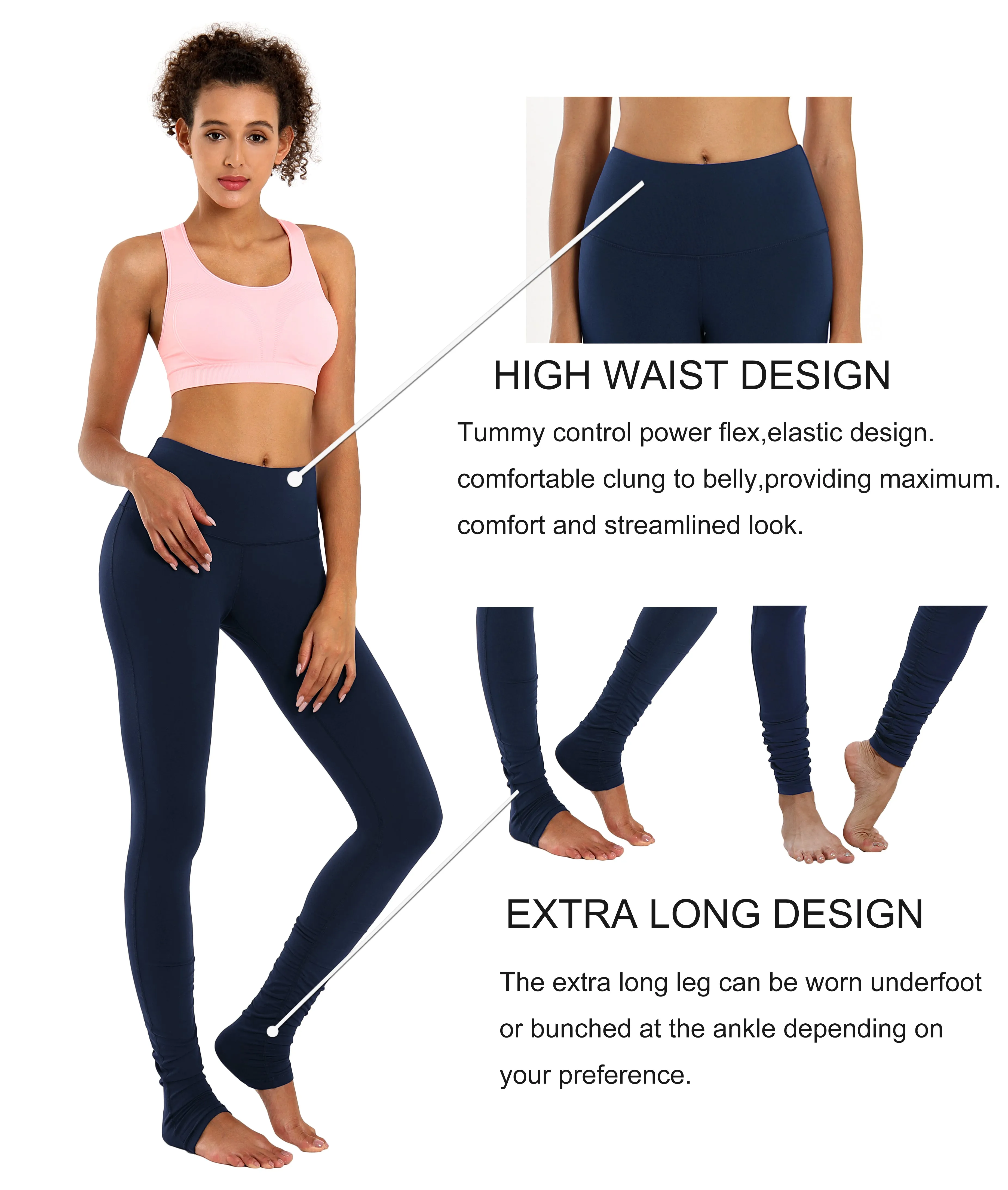 Over the Heel Yoga Pants darknavy