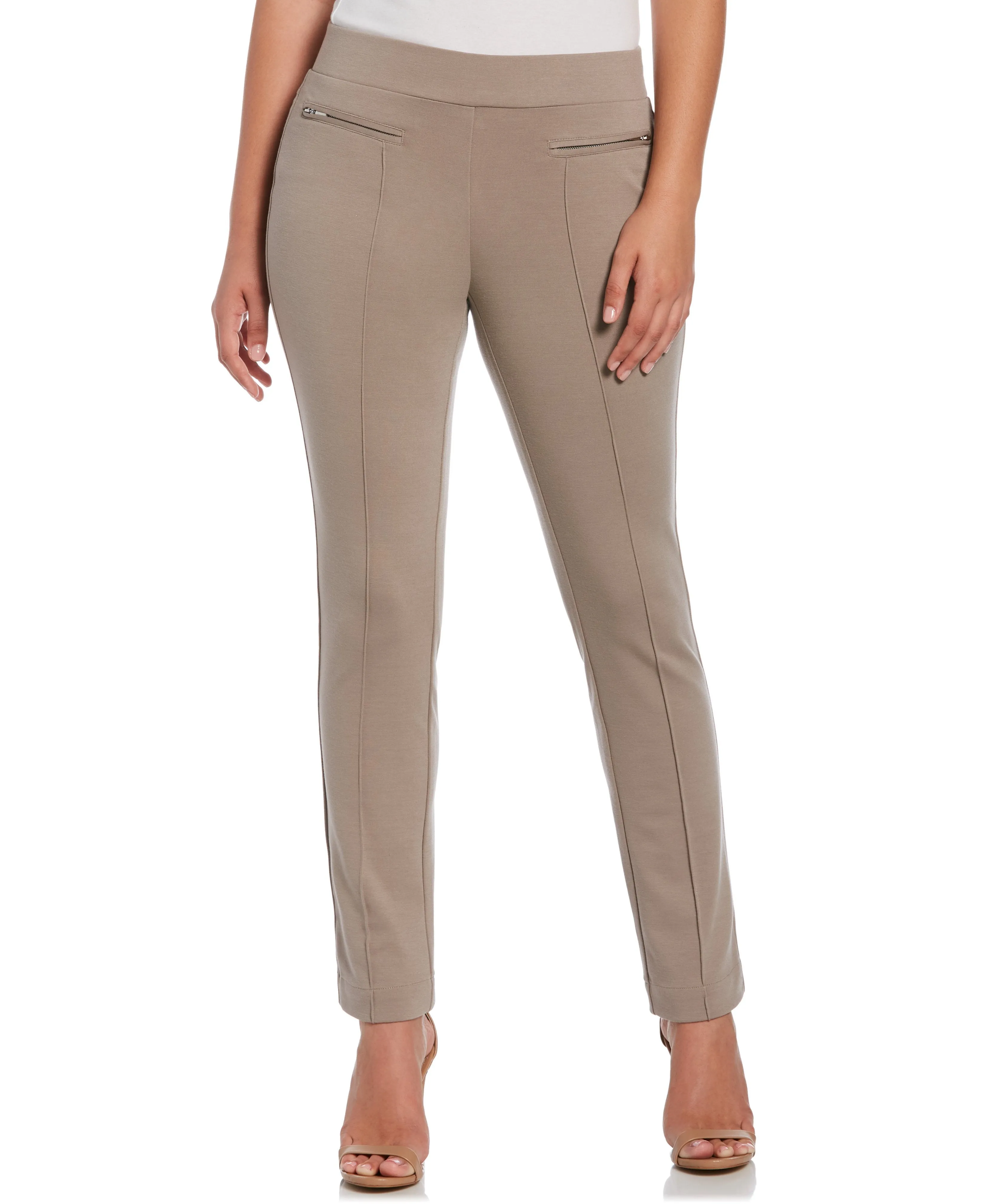 Petite Ponte Knit Slim Leg Pant - Comfort Fit