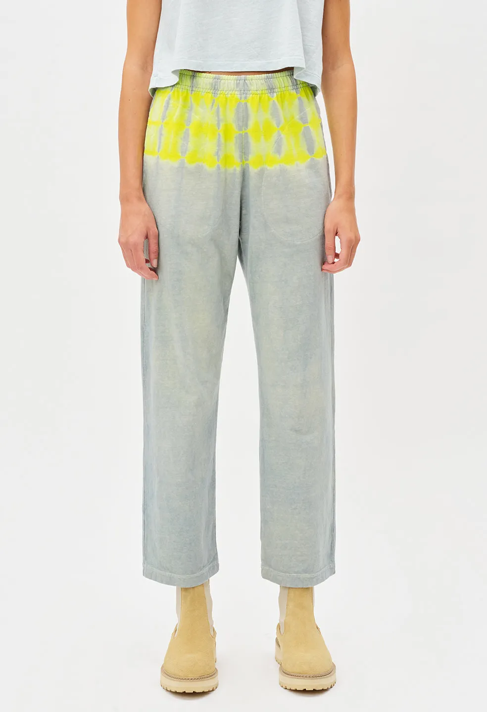 Reconstructed Tie Dye Cropped Pants / Jade X Lemon