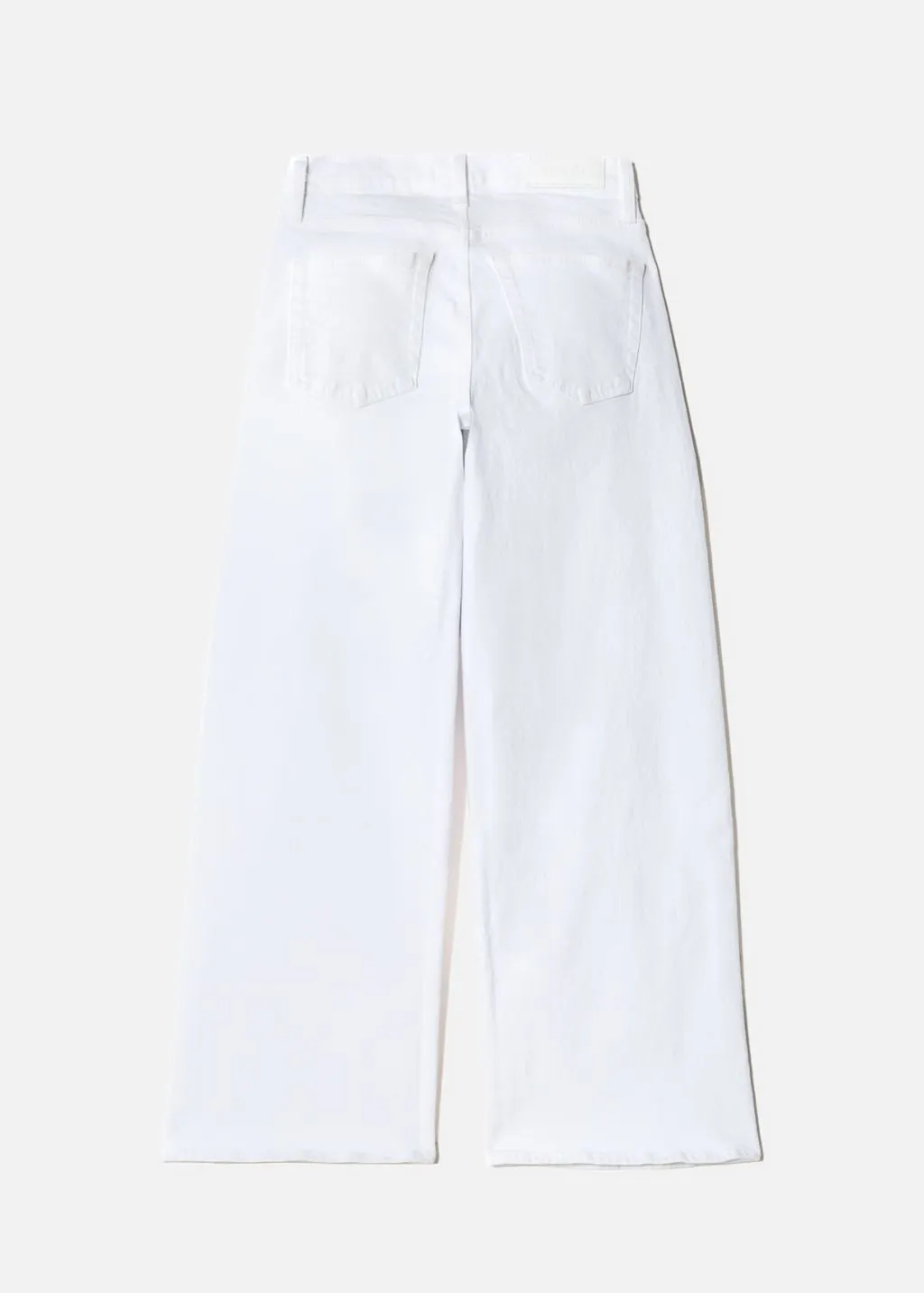 Re/Done Mid Rise Wide Leg Crop Denim in White