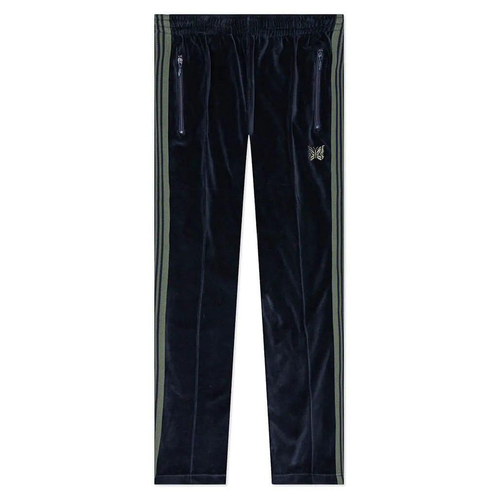 Velour Narrow Track Pant - Blue