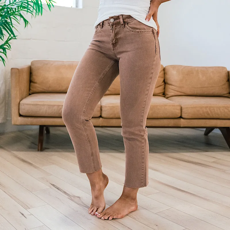 Vervet Anna Chestnut Straight Jeans