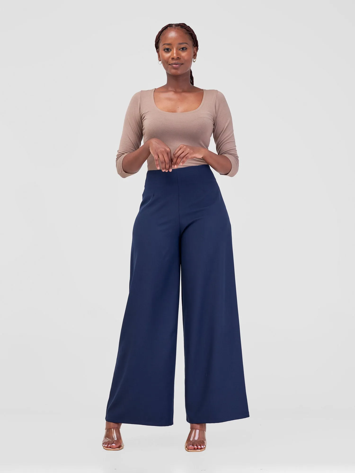 Vivo Ajani Wide Leg Pants - Dark Navy Blue