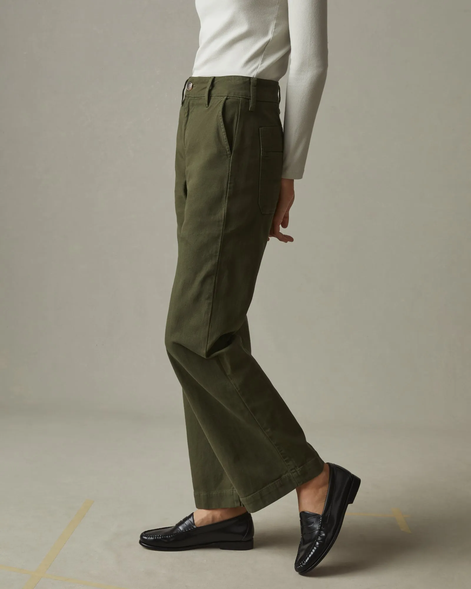 Wide Leg Pant - Moss