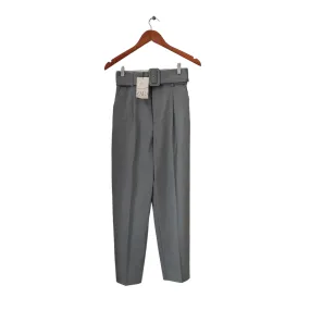 ZARA Grey High Waisted Belted Pants | Brand New |