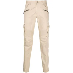 Zip-Up Cotton Tapered Trousers